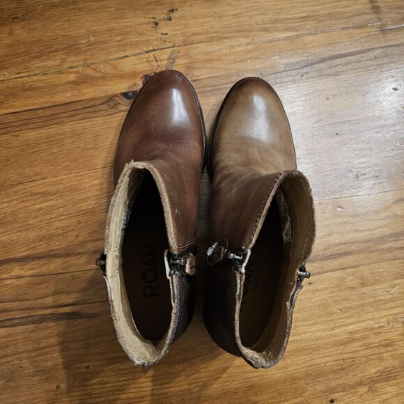 ROAN By Bed Stu 6 Liz Distressed Leather & Suede Double Zip Handmade Ankle Boots - Picture 7 of 9